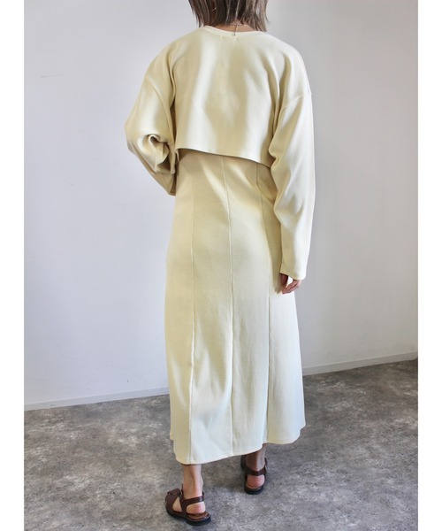 MLI'A(エムリア)の「マーメイドリブキャミワンピース(セットアップ対応)(ワンピース・レディース・アイボリー/ブラック/グリーン/ブルー/オレンジ/ホワイト×ネイビー・M)」の11枚目の写真