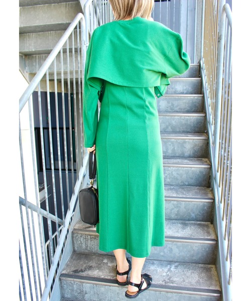 MLI'A(エムリア)の「マーメイドリブキャミワンピース(セットアップ対応)(ワンピース・レディース・アイボリー/ブラック/グリーン/ブルー/オレンジ/ホワイト×ネイビー・M)」の21枚目の写真