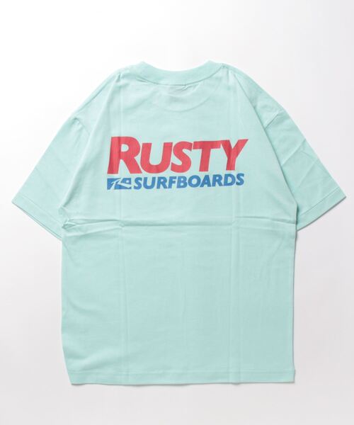 RUSTY(ラスティ)の「【RUSTY:ラスティー】ロゴTシャツ 90S FIT バックプリント(Tシャツ/カットソー・メンズ・ホワイト/ブラック/ネイビー/ライトブルー・MEDIUM/LARGE/X-LARGE)」の5枚目の写真