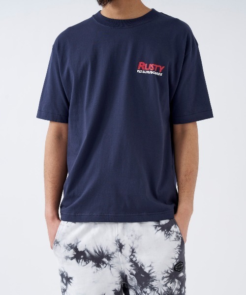 RUSTY(ラスティ)の「【RUSTY:ラスティー】ロゴTシャツ 90S FIT バックプリント(Tシャツ/カットソー・メンズ・ホワイト/ブラック/ネイビー/ライトブルー・MEDIUM/LARGE/X-LARGE)」の12枚目の写真