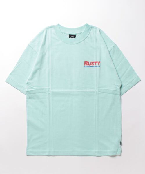 RUSTY(ラスティ)の「【RUSTY:ラスティー】ロゴTシャツ 90S FIT バックプリント(Tシャツ/カットソー・メンズ・ホワイト/ブラック/ネイビー/ライトブルー・MEDIUM/LARGE/X-LARGE)」の8枚目の写真
