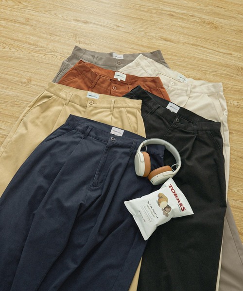 EMMA CLOTHES(エマクローズ)の「タックワイドバルーンシルエットチノパンツ EMMA CLOTHES(チノパンツ・メンズ・オレンジ/ベージュ/アイボリー/ダークネイビー/セージグリーン/ブラック/モカ/オリーブ系/グレー系・M/S/L)」の12枚目の写真