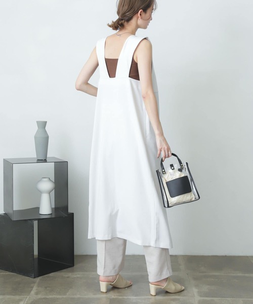 SENSE OF PLACE by URBAN RESEARCH（センスオブプレイスバイアーバンリサーチ）の「『One-C/低身長向けサイズ展開あり』フロントボタンジャンパースカート（ジャンパースカート・レディース・ブラック/グリーン/アイボリー・SHORT/ONE）」の7枚目の写真