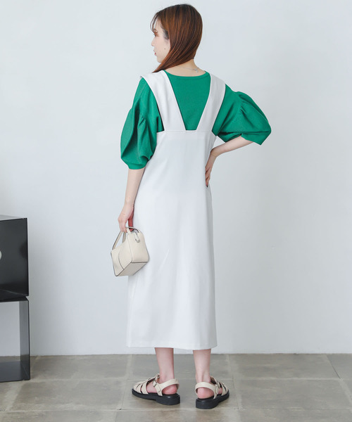 SENSE OF PLACE by URBAN RESEARCH（センスオブプレイスバイアーバンリサーチ）の「『One-C/低身長向けサイズ展開あり』フロントボタンジャンパースカート（ジャンパースカート・レディース・ブラック/グリーン/アイボリー・SHORT/ONE）」の17枚目の写真