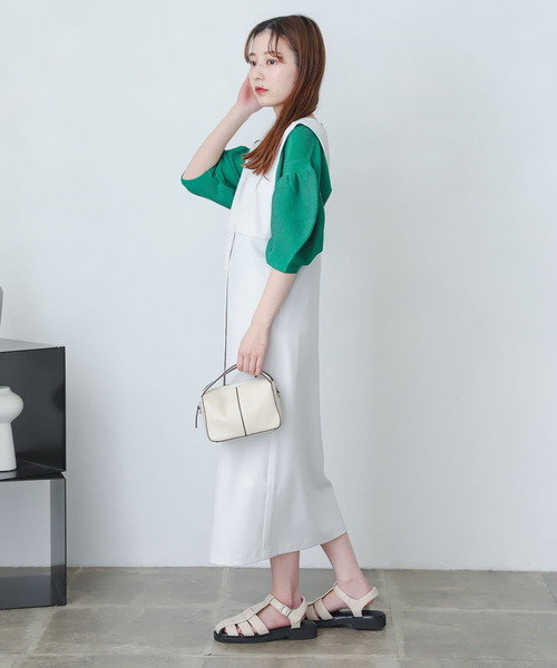 SENSE OF PLACE by URBAN RESEARCH（センスオブプレイスバイアーバンリサーチ）の「『One-C/低身長向けサイズ展開あり』フロントボタンジャンパースカート（ジャンパースカート・レディース・ブラック/グリーン/アイボリー・SHORT/ONE）」の19枚目の写真