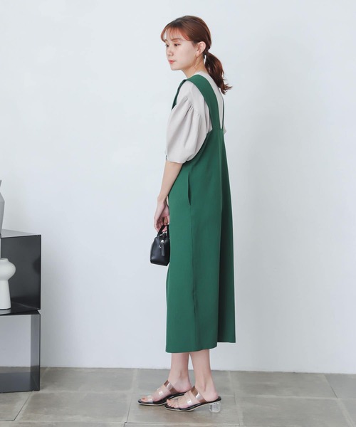 SENSE OF PLACE by URBAN RESEARCH（センスオブプレイスバイアーバンリサーチ）の「『One-C/低身長向けサイズ展開あり』フロントボタンジャンパースカート（ジャンパースカート・レディース・ブラック/グリーン/アイボリー・SHORT/ONE）」の22枚目の写真