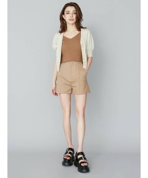 EVRIS（エヴリス）の「ラメショートスリーブカーディガン（カーディガン/ボレロ・レディース・ブラック/グリーン/アイボリー・FREE）」の9枚目の写真