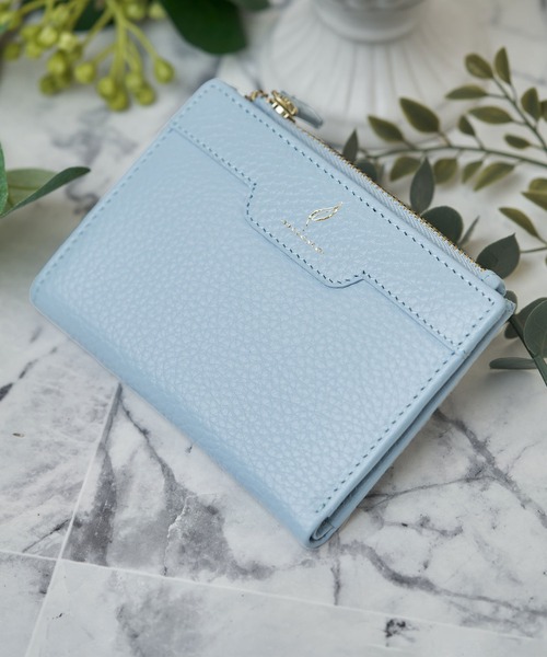 mieno（ミエノ）の「[mieno]牛革レザー二つ折りミニ財布（財布・レディース・ベージュ/ブルー/レモンイエロー/ローズ/ウッド/ブラウン/ブラック/キャメル・FREE）」の5枚目の写真