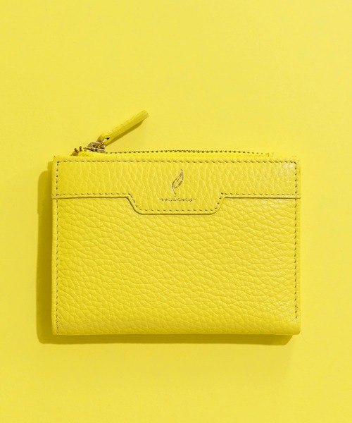 mieno（ミエノ）の「[mieno]牛革レザー二つ折りミニ財布（財布・レディース・ベージュ/ブルー/レモンイエロー/ローズ/ウッド/ブラウン/ブラック/キャメル・FREE）」の7枚目の写真