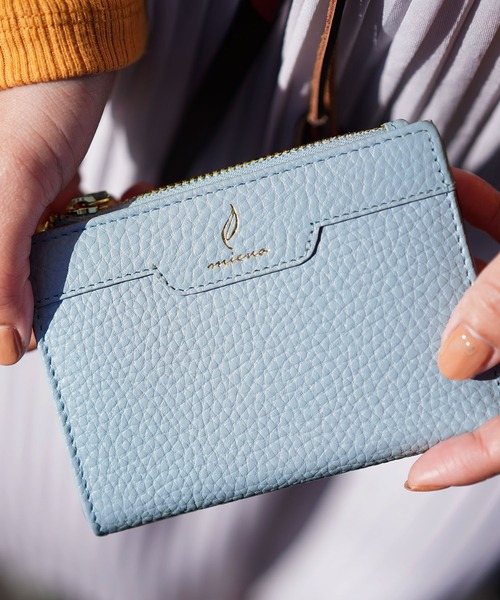 mieno（ミエノ）の「[mieno]牛革レザー二つ折りミニ財布（財布・レディース・ベージュ/ブルー/レモンイエロー/ローズ/ウッド/ブラウン/ブラック/キャメル・FREE）」の13枚目の写真