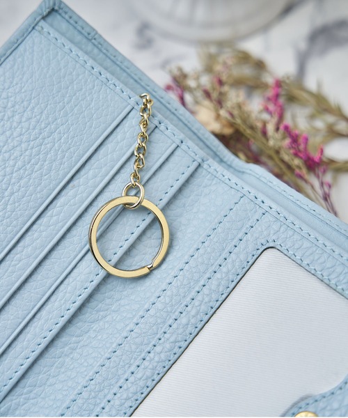 mieno（ミエノ）の「[mieno]牛革レザー二つ折りミニ財布（財布・レディース・ベージュ/ブルー/レモンイエロー/ローズ/ウッド/ブラウン/ブラック/キャメル・FREE）」の14枚目の写真