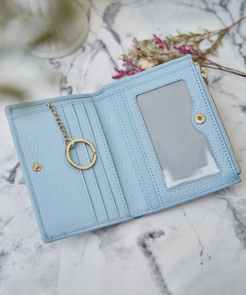 mieno（ミエノ）の「[mieno]牛革レザー二つ折りミニ財布（財布・レディース・ベージュ/ブルー/レモンイエロー/ローズ/ウッド/ブラウン/ブラック/キャメル・FREE）」の15枚目の写真