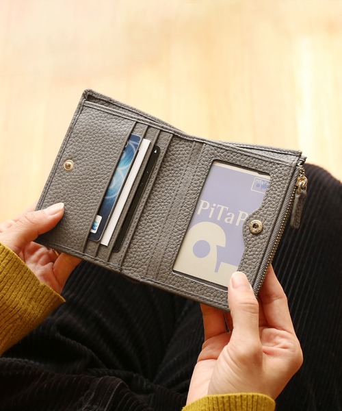 mieno（ミエノ）の「[mieno]牛革レザー二つ折りミニ財布（財布・レディース・ベージュ/ブルー/レモンイエロー/ローズ/ウッド/ブラウン/ブラック/キャメル・FREE）」の22枚目の写真