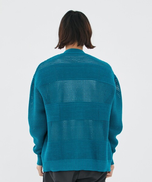 CITY TOKYO（シティトウキョウ）の「メッシュコントラストカーディガン（カーディガン/ボレロ・メンズ・ホワイト/グレー/レッド/ライム/グリーン・1/2）」の7枚目の写真