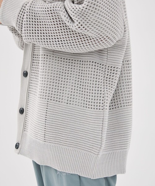 CITY TOKYO（シティトウキョウ）の「メッシュコントラストカーディガン（カーディガン/ボレロ・メンズ・ホワイト/グレー/レッド/ライム/グリーン・1/2）」の19枚目の写真