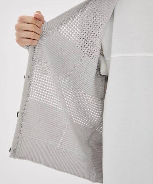 CITY TOKYO（シティトウキョウ）の「メッシュコントラストカーディガン（カーディガン/ボレロ・メンズ・ホワイト/グレー/レッド/ライム/グリーン・1/2）」の20枚目の写真