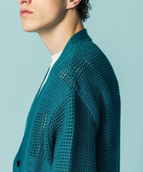 CITY TOKYO（シティトウキョウ）の「メッシュコントラストカーディガン（カーディガン/ボレロ・メンズ・ホワイト/グレー/レッド/ライム/グリーン・1/2）」の21枚目の写真