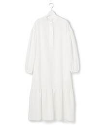 【洗える】ワッシャーエステル裾ティアード ワンピース