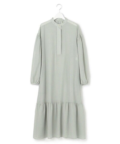 Feroux(フェルゥ)の「【洗える】ワッシャーエステル裾ティアード ワンピース(ドレス・レディース・ホワイト系/スカイブルー系/ブラック系/スモーキーグリーン系1・1/2)」の11枚目の写真