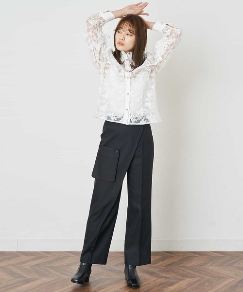 A de a.v.v（アードアー・ヴェ・ヴェ）の「［SET UP対応］ラップパンツ（その他パンツ・レディース・ライトパープル/ベージュ/ブラック・38/36）」の12枚目の写真