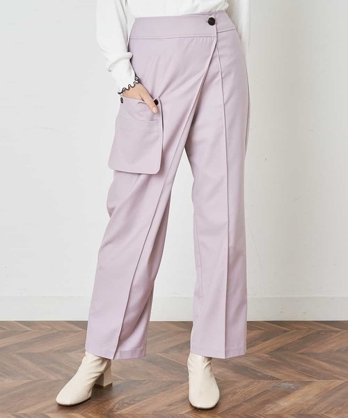 A de a.v.v（アードアー・ヴェ・ヴェ）の「［SET UP対応］ラップパンツ（その他パンツ・レディース・ライトパープル/ベージュ/ブラック・38/36）」の10枚目の写真