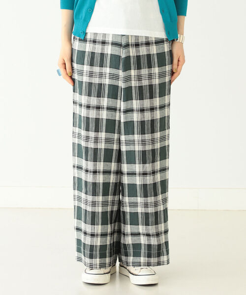 BEAMS BOY（ビームスボーイ）の「BEAMS BOY / リネン チェック イージー パンツ 22SS（その他パンツ・レディース・ブラック/ダークグリーン/ピンク・ONE SIZE）」の11枚目の写真