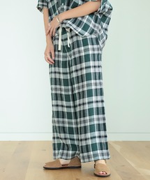 BEAMS BOY / リネン チェック イージー パンツ 22SS