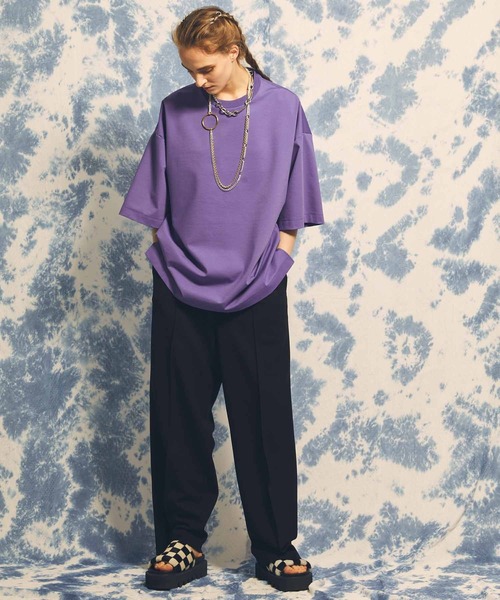 MAISON SPECIAL(メゾンスペシャル)の「《ユニセックスアイテム》梨地ダブルクロスピンタック1タックワイドパンツ【MAISON SPECIAL/メゾンスペシャル】(その他パンツ・メンズ・ブルー/ブラック/レッド/グリーン/オフホワイト・0/2/1)」の6枚目の写真