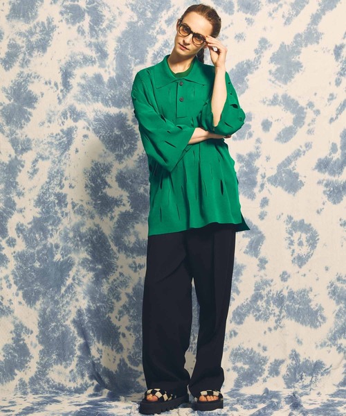 MAISON SPECIAL(メゾンスペシャル)の「《ユニセックスアイテム》梨地ダブルクロスピンタック1タックワイドパンツ【MAISON SPECIAL/メゾンスペシャル】(その他パンツ・メンズ・ブルー/ブラック/レッド/グリーン/オフホワイト・0/2/1)」の8枚目の写真