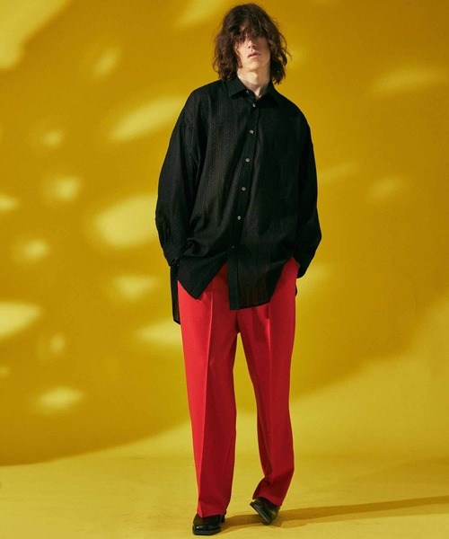 MAISON SPECIAL(メゾンスペシャル)の「《ユニセックスアイテム》梨地ダブルクロスピンタック1タックワイドパンツ【MAISON SPECIAL/メゾンスペシャル】(その他パンツ・メンズ・ブルー/ブラック/レッド/グリーン/オフホワイト・0/2/1)」の17枚目の写真