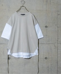 Naive magic | 【a】ソフト天竺フェイク配色半袖Tシャツ(Tシャツ/カットソー)