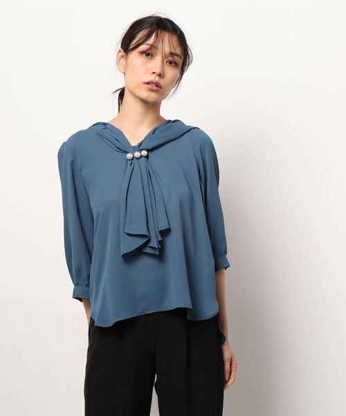 TONAL（トーナル）の「ボウタイパール7分袖ブラウス（シャツ/ブラウス