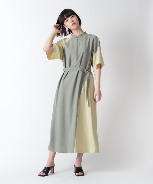 La SRIC（ラスリック）の「La SRIC / カラーパネルOP（ワンピース・レディース・オリーブ/ブラック・38）」の22枚目の写真