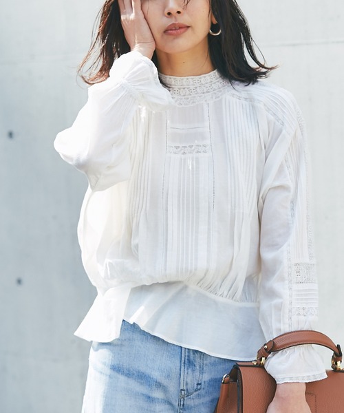 RIVE DROITE（リヴドロワ）の「リバーレースブラウス（シャツ/ブラウス・レディース・オフホワイト/ブラック・FREE）」の2枚目の写真