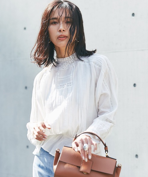 RIVE DROITE（リヴドロワ）の「リバーレースブラウス（シャツ/ブラウス・レディース・オフホワイト/ブラック・FREE）」の5枚目の写真