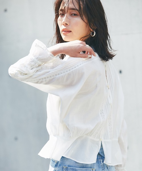 RIVE DROITE（リヴドロワ）の「リバーレースブラウス（シャツ/ブラウス・レディース・オフホワイト/ブラック・FREE）」の7枚目の写真