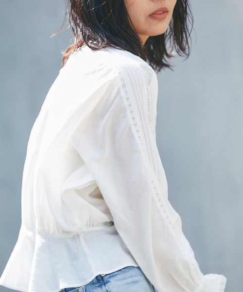 RIVE DROITE（リヴドロワ）の「リバーレースブラウス（シャツ/ブラウス・レディース・オフホワイト/ブラック・FREE）」の6枚目の写真