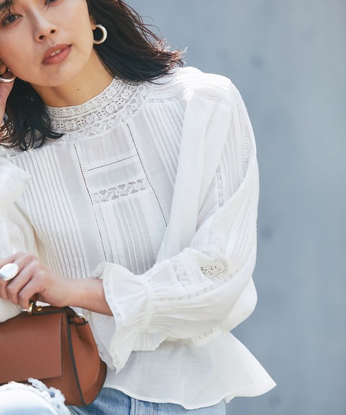 RIVE DROITE（リヴドロワ）の「リバーレースブラウス（シャツ/ブラウス・レディース・オフホワイト/ブラック・FREE）」の3枚目の写真