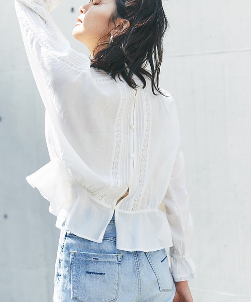 RIVE DROITE（リヴドロワ）の「リバーレースブラウス（シャツ/ブラウス・レディース・オフホワイト/ブラック・FREE）」の8枚目の写真