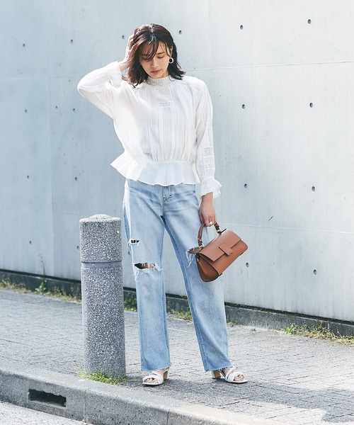 RIVE DROITE（リヴドロワ）の「リバーレースブラウス（シャツ/ブラウス・レディース・オフホワイト/ブラック・FREE）」の9枚目の写真