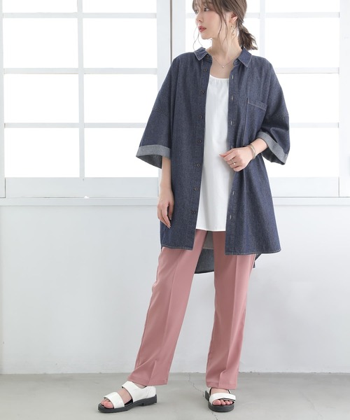 osharewalker（オシャレウォーカー）の「【廃盤】『コットンデニムオーバーシャツ』（シャツ/ブラウス・レディース・インディゴブルー/ブルー・FREE）」の7枚目の写真