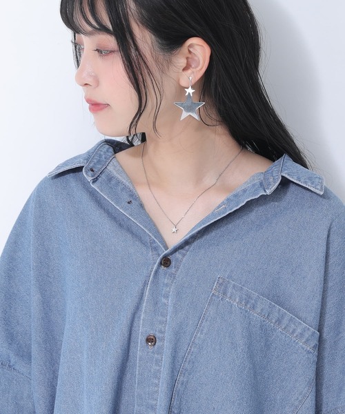 osharewalker（オシャレウォーカー）の「【廃盤】『コットンデニムオーバーシャツ』（シャツ/ブラウス・レディース・インディゴブルー/ブルー・FREE）」の15枚目の写真