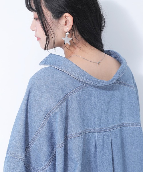 osharewalker（オシャレウォーカー）の「【廃盤】『コットンデニムオーバーシャツ』（シャツ/ブラウス・レディース・インディゴブルー/ブルー・FREE）」の17枚目の写真