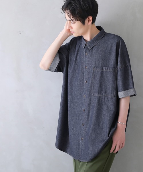 osharewalker（オシャレウォーカー）の「【廃盤】『コットンデニムオーバーシャツ』（シャツ/ブラウス・レディース・インディゴブルー/ブルー・FREE）」の9枚目の写真