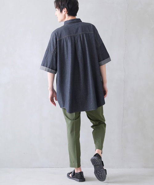 osharewalker（オシャレウォーカー）の「【廃盤】『コットンデニムオーバーシャツ』（シャツ/ブラウス・レディース・インディゴブルー/ブルー・FREE）」の14枚目の写真