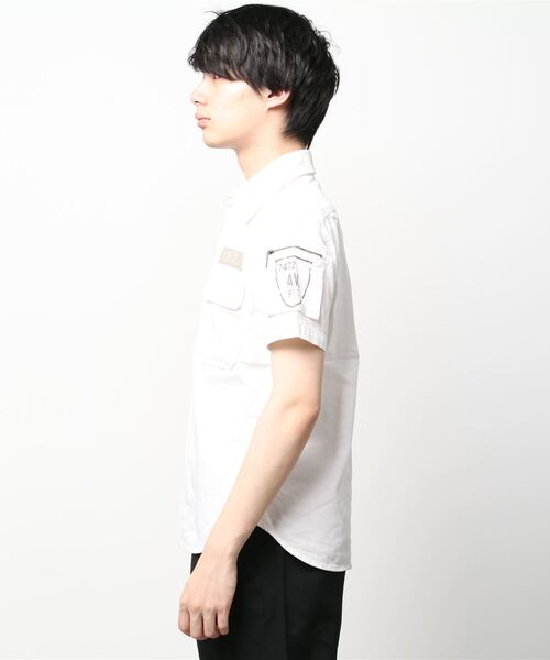 AVIREX（アヴィレックス）の「ファティーグ カーキシャツ/ S/S FATIGUE KHAKI SHIRT/ avirex/ アヴィレックス（シャツ/ブラウス・メンズ・ブラック/ホワイト/オリーブ/ネイビー・SMALL/LARGE/X-LARGE/MEDIUM）」の6枚目の写真