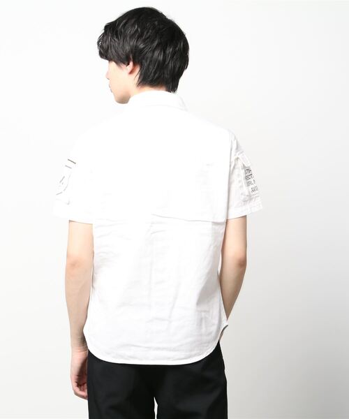 AVIREX（アヴィレックス）の「ファティーグ カーキシャツ/ S/S FATIGUE KHAKI SHIRT/ avirex/ アヴィレックス（シャツ/ブラウス・メンズ・ブラック/ホワイト/オリーブ/ネイビー・SMALL/LARGE/X-LARGE/MEDIUM）」の5枚目の写真