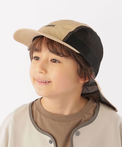 SHIPS(シップス)の「SHIPS KIDS:<UVカット・撥水・吸水速乾>サンシェード付き ジェット キャップ(キャップ・キッズ・ベージュ/ネイビー・LARGE/MEDIUM)」の1枚目の写真