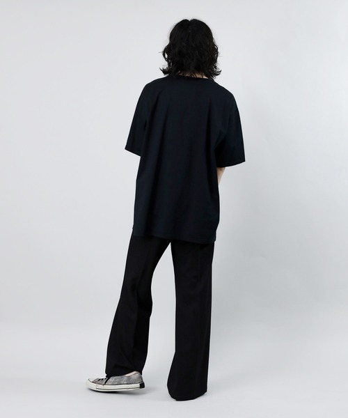 Iroquois（イロコイ）の「IROQUOIS イロコイ / STUFFING JERSEY STITCH H/S ジャージーステッチビッグシルエットレイヤードカットソー / 178102（Tシャツ/カットソー・メンズ・ブラック/ベージュ・2/1/3）」の5枚目の写真