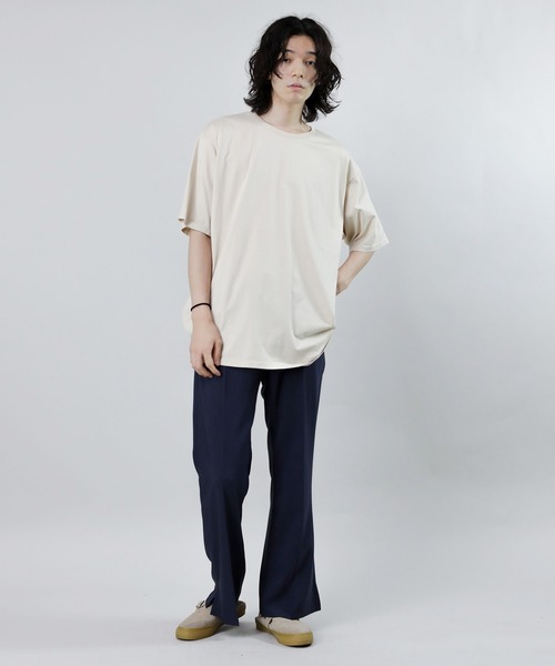 Iroquois（イロコイ）の「IROQUOIS イロコイ / STUFFING JERSEY STITCH H/S ジャージーステッチビッグシルエットレイヤードカットソー / 178102（Tシャツ/カットソー・メンズ・ブラック/ベージュ・2/1/3）」の13枚目の写真